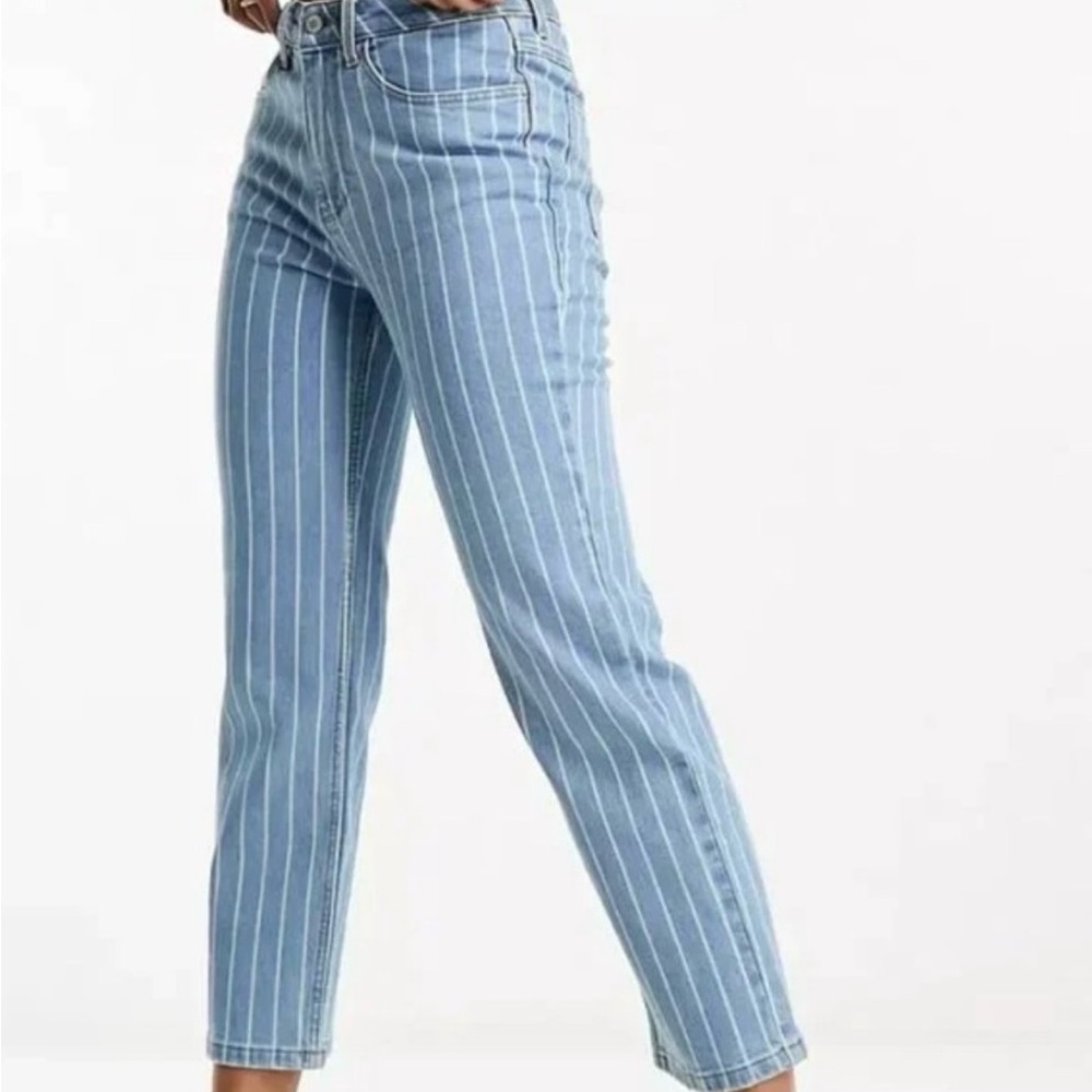 Wrangler High Rise Rodeo Straight Crop Striped Jeans Size 6
